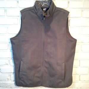 Lands' End Fleece Vest Full Zip Up Grey Size 18